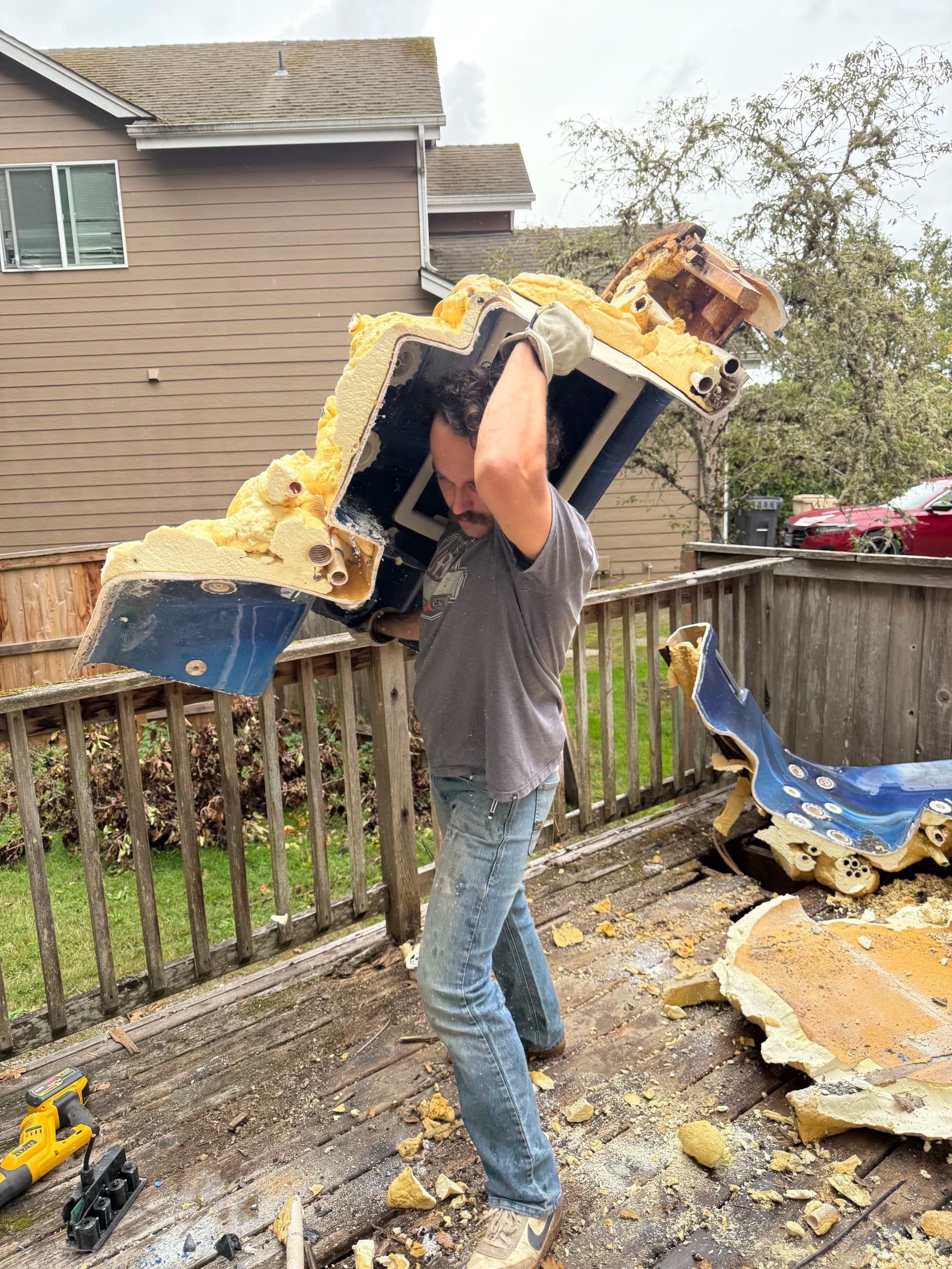 Gallery photos for Hot Tub Removal From an Elevated Deck in Albany: Image #2