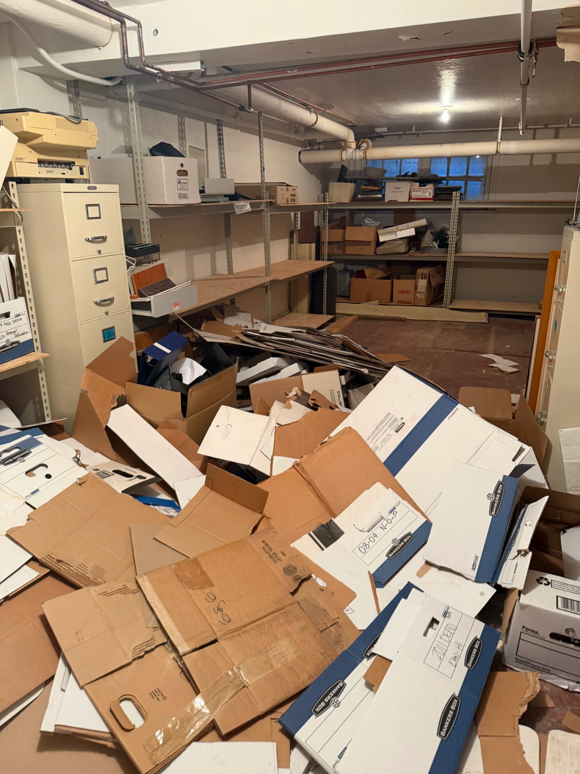 Gallery photos for Basement Storage Cleanout for a Corvallis Business After an Office Move: Image #2
